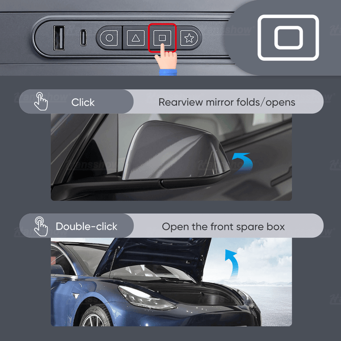 Hansshow 2021+ Model 3/Y Smart Control Expansion Dock: Enhanced Interior Functionality