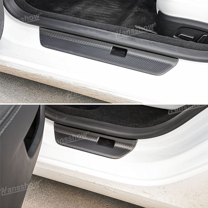 Tesla Model 3 Highland Real Carbon Fiber Door Sill Covers Protector Welcome Pedal|Hansshow