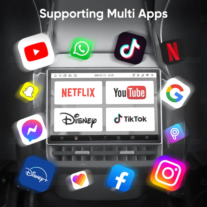 Écran de divertissement arrière Android Hansshow H86 - Mise à niveau avancée pour Tesla Model 3/Y