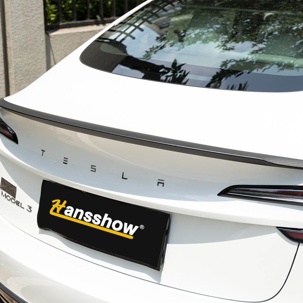 Tesla Model 3 Highland Real Carbon Fiber Tail Spoiler Wing Rear Trunk Lip Lid Inspired By Model 3 Performance|Hansshow