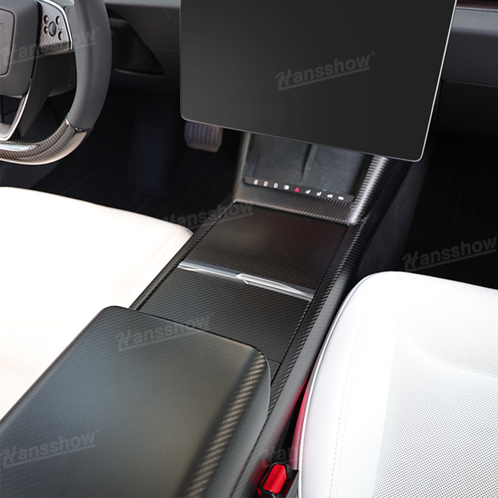 Tesla Model 3 Highland Real Carbon Fiber Center Console Cover Console Protector | Hansshow