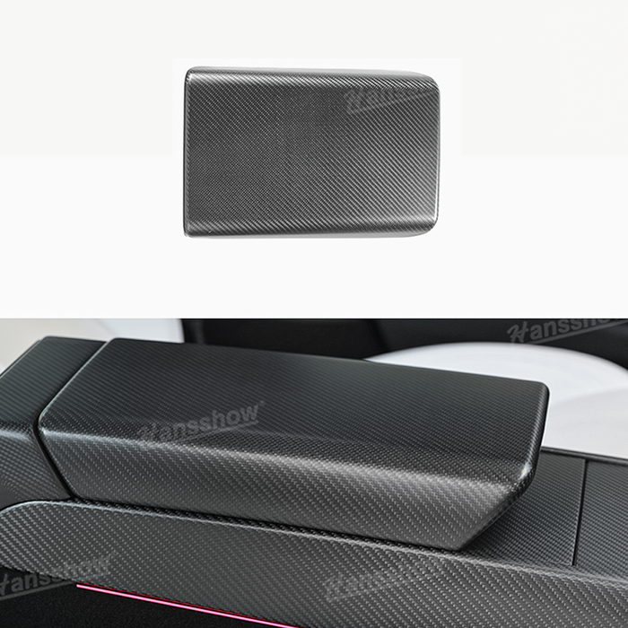 Tesla Model 3 Highland Real Carbon Fiber Armrest Box Cover Center Console Cover Trim | Hansshow