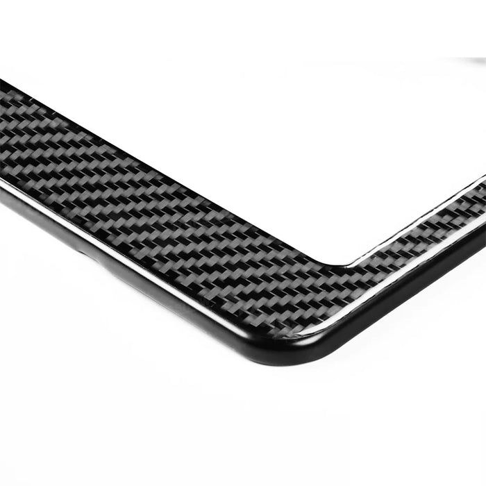 Hansshow Tesla Cybertruck License Plate Frame Holder Real Carbon Fiber No Drilling 2PCS