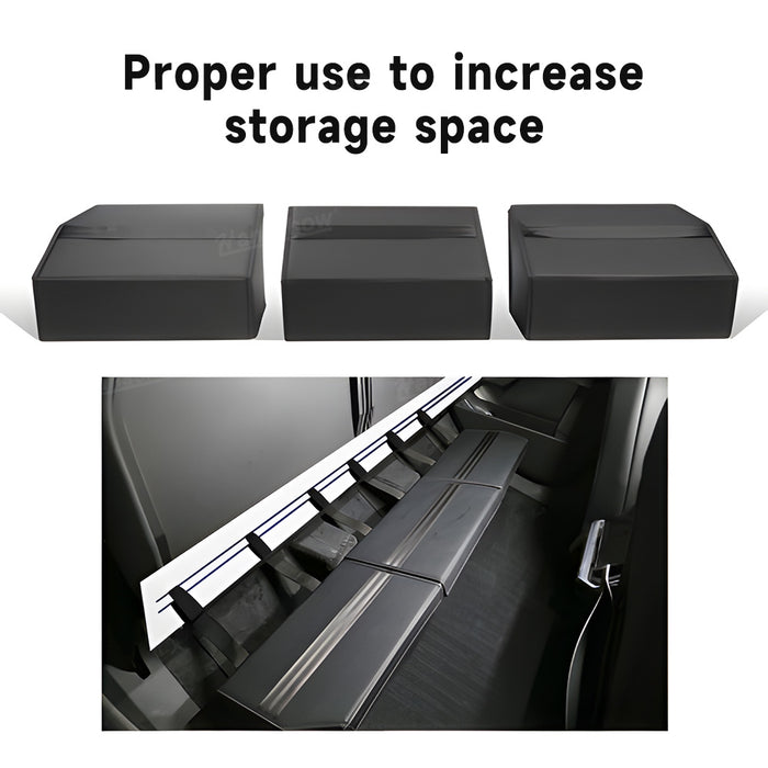 Tesla Cybertruck Upgraded Under Seat Storage Box 3 Compartments Tool Box Organizer Underseat Storage Bag|Hannsshow