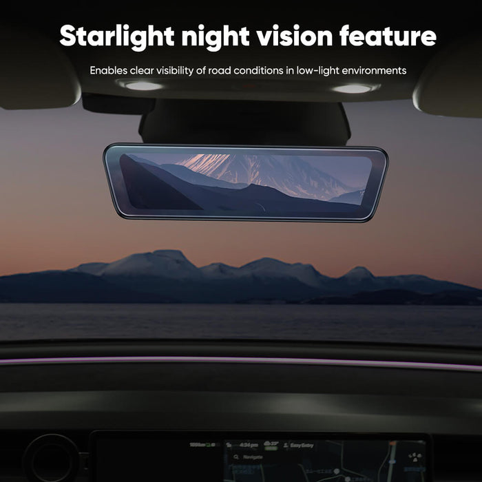 Tesla Model Y/Model 3 Highland Stream Media Rearview Mirror Dual Channel Recorder Dashcam Rear View Mirror 8.2"