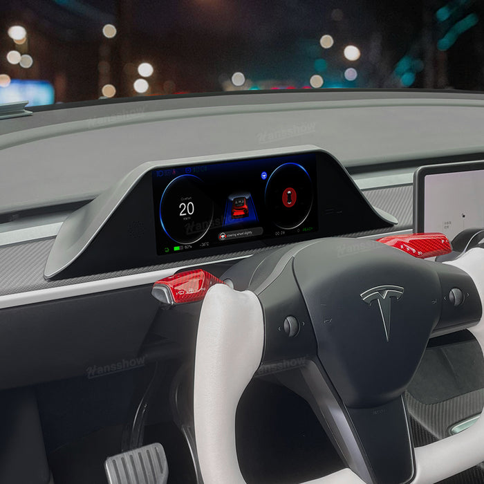 Hansshow Tesla Model 3 Y 8,9" Affichage tête haute Combiné d'instruments FY9-C Écran tactile du tableau de bord Inspiré du style Model S/X