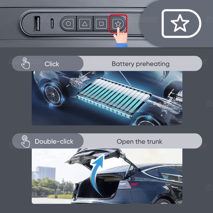 Hansshow 2021+ Model 3/Y Smart Control Expansion Dock: Enhanced Interior Functionality