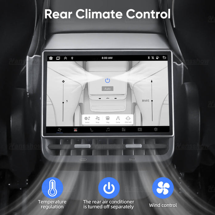Écran de divertissement arrière Android Hansshow H86 - Mise à niveau avancée pour Tesla Model 3/Y