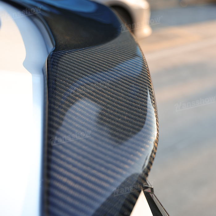 Tesla Model Y Real Carbon Fiber OEM-Style Rear Trunk Spoiler Wing | Hansshow