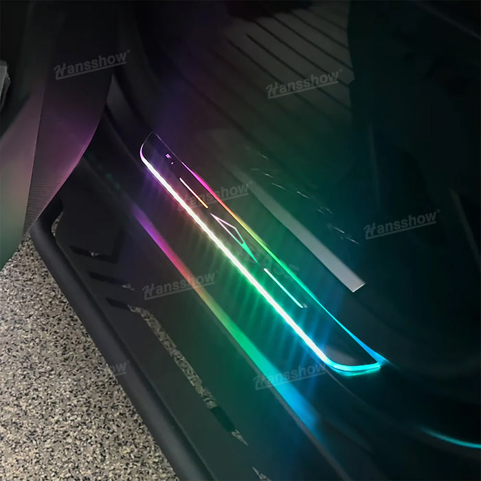 Tesla Cybertruck Illuminated Door Sill Light LED Welcome Pedal Sill Light Plate | Hansshow