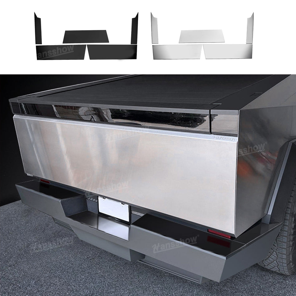 Tesla Cybertruck Stainless Steel Rear Bumper Protector Truck Bed Tailgate Step Covers|Hansshow