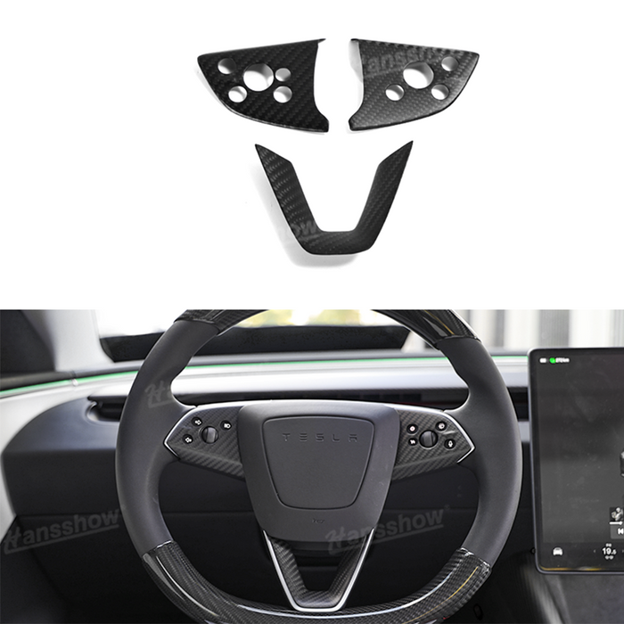 Tesla Model 3 Highland Full Interior Carbon Fiber Upgrade Kit Real Dry Molded Carbon Fiber Cover Wrap Protection | Hansshow