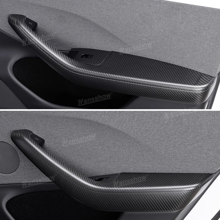 Tesla Model 3 Highland Real Carbon Fiber Front & Rear Door Armlen Overlays Cover|Hansshow