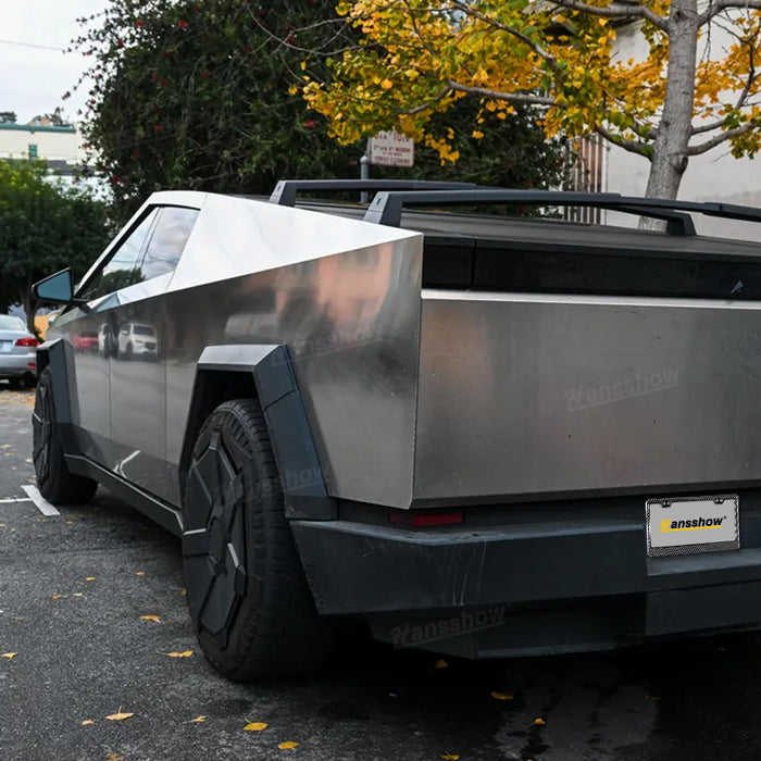 Support de plaque d'immatriculation Hansshow Tesla Cybertruck en fibre de carbone véritable sans perçage 2 pièces