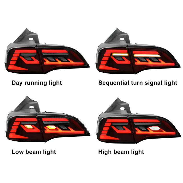 Feux arrière Tesla Model 3/Y Streamer Feux arrière Ensembles Clignotants à LED