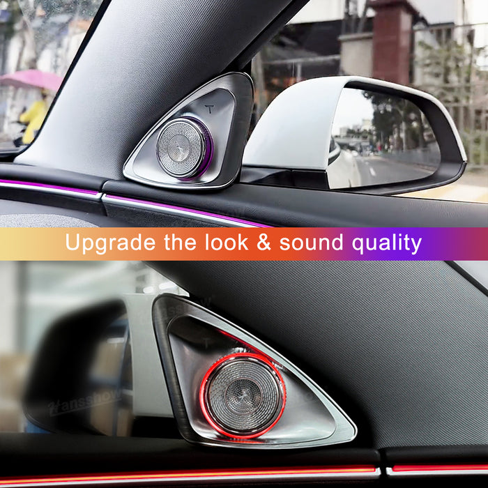 Tesla Model Y/3/3 Highland Rotating Speaker 4D Audio Rotate Tweeter With LED Ambient Lighting