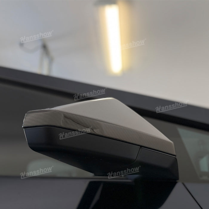 Tesla Cybertruck Real Carbon Fiber Side View Mirror Cap Overlays Rearview Cover Protection 2PCS Left & Right|Hansshow