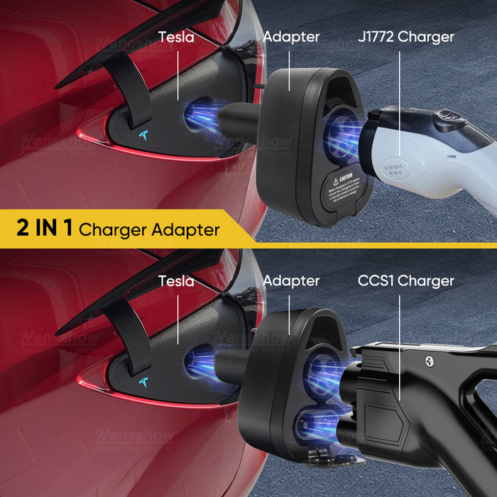 Adaptateur de charge 2 en 1 CCS1 x J1772 pour modèle 3/Y (après février 2020 et 19-22 original, prend en charge CCS1)