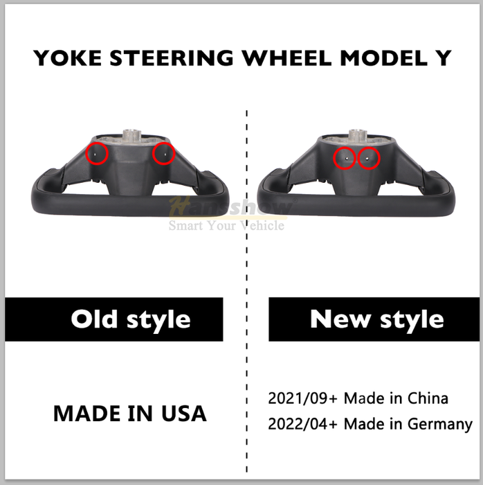 Hansshow Model 3/Y Yoke Steering Wheel Nappa Custom Color Tesla steering wheel