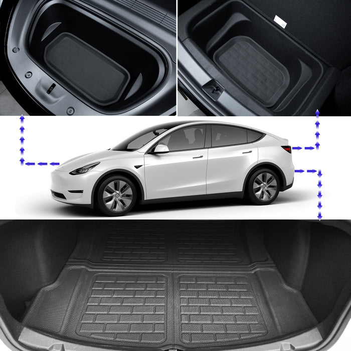 Model 3/Y Waterproof Floor Mats All Weather Floor Liners (Full Set)