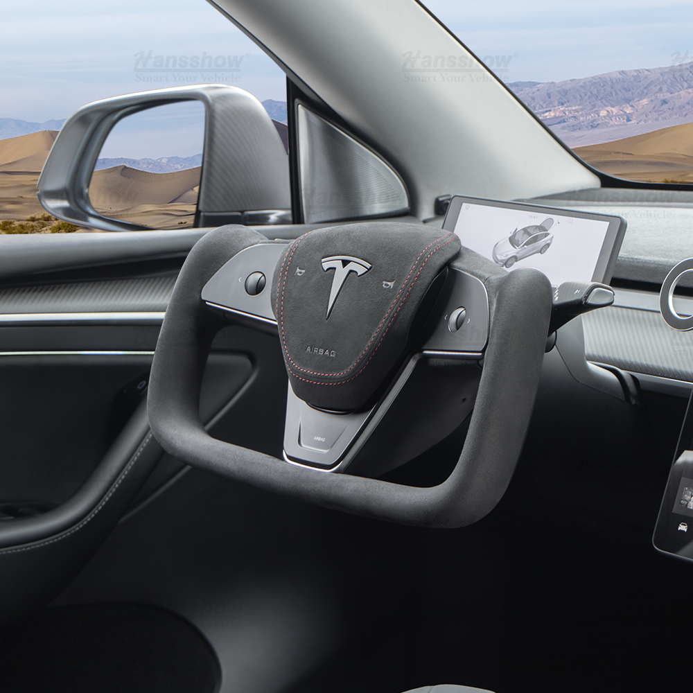 Custom Alcantara Lenkradbezüge passend für Tesla Model 3 Model Y 2017-2022