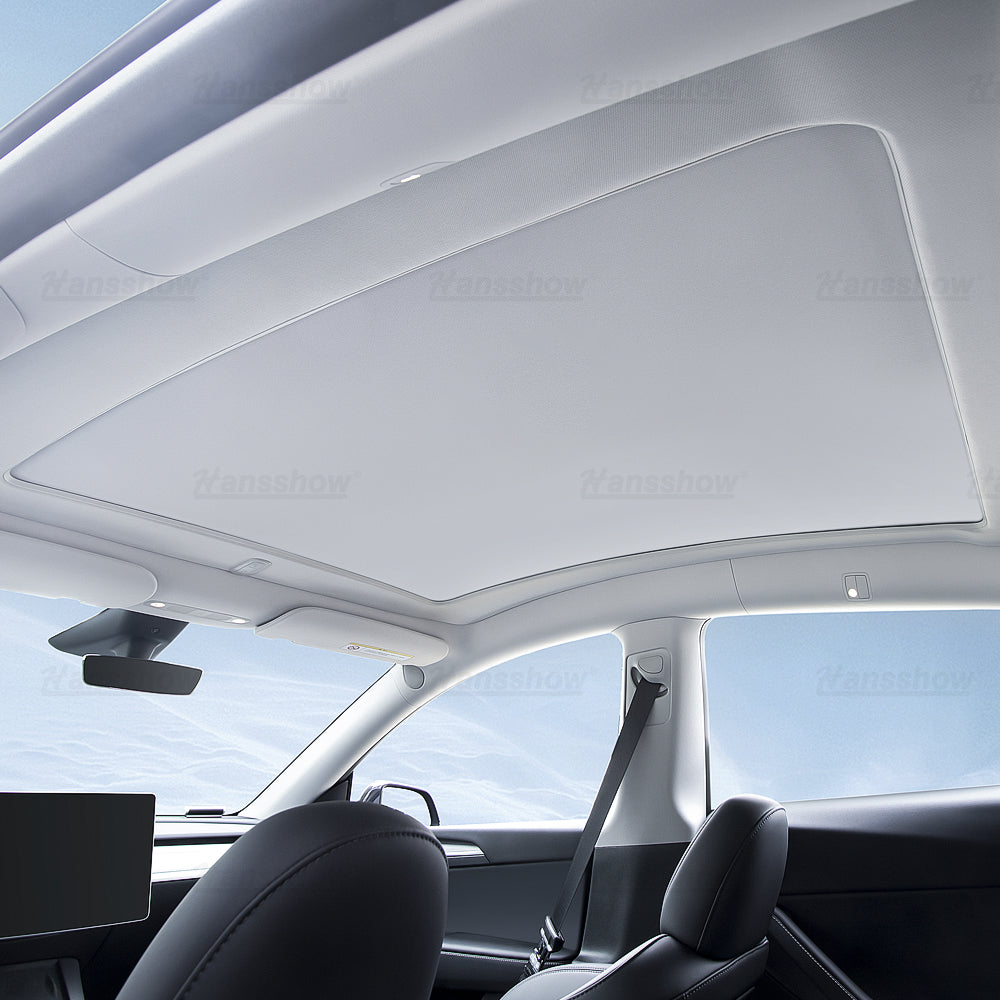 Tesla Model Y Electric Powered Sunshade Retractable Glass Roof Sunshade | Hansshow