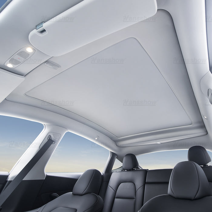 Tesla Model Y Electric Powered Sunshade Retractable Glass Roof Sunshade | Hansshow