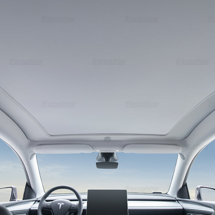 Tesla Model Y Electric Powered Sunshade Retractable Glass Roof Sunshade | Hansshow