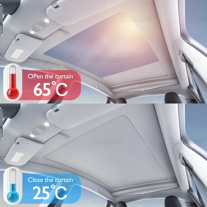 Pare-soleil de toit en verre rétractable électrique intégré Hansshow modèle Y