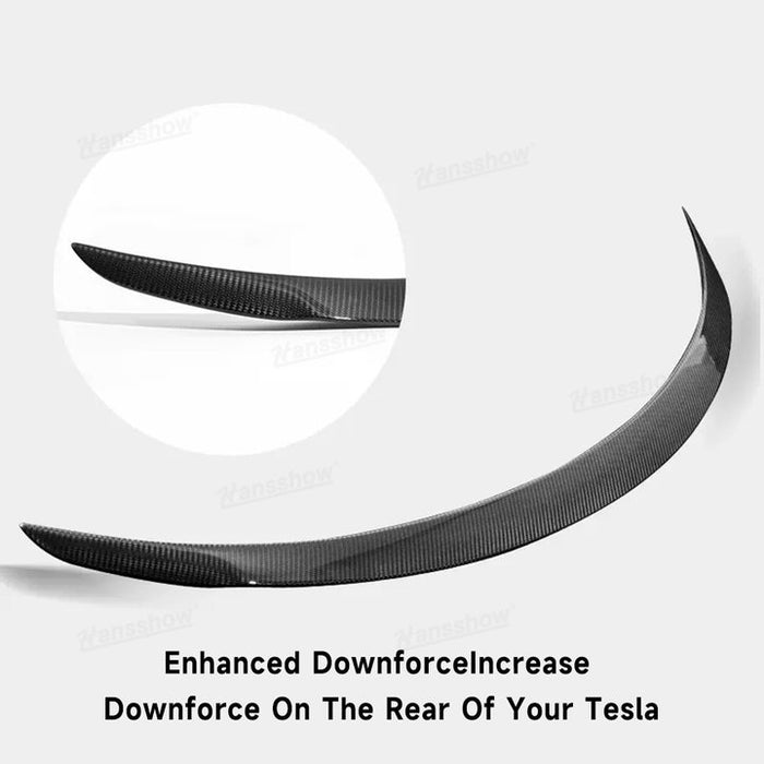 Tesla Model Y Real Carbon Fiber Tail Spoiler Wing Rear Trunk Lid Inspired By Model 3 Performance|Hansshow