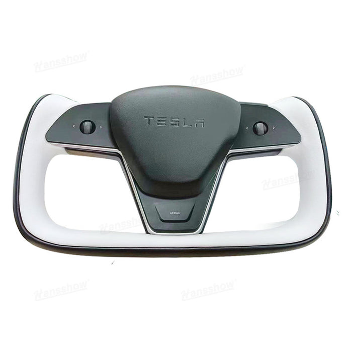 Volant de style Yoke modèle 3/Y noir/blanc pour Tesla