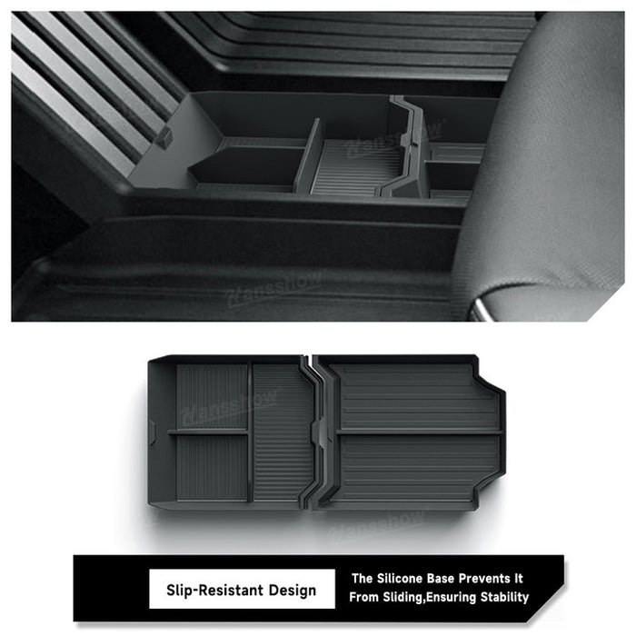 Organiseur de console centrale inférieure pour Tesla Cybertruck, plateau d'insertion de console au sol, boîte de rangement pour accoudoirs | Hansshow