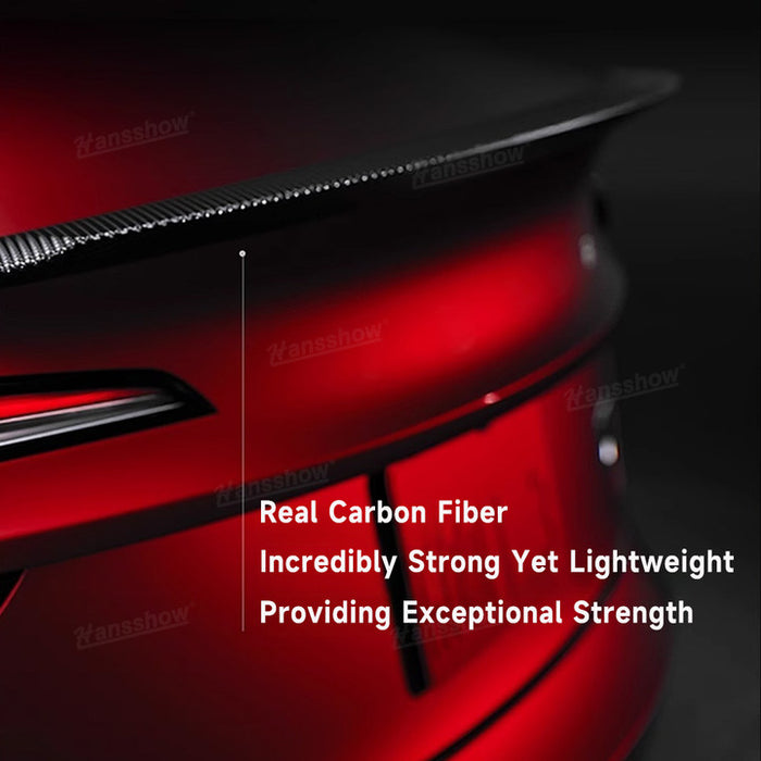 Tesla Model Y Real Carbon Fiber Tail Spoiler Wing Rear Trunk Lid Inspired By Model 3 Performance|Hansshow