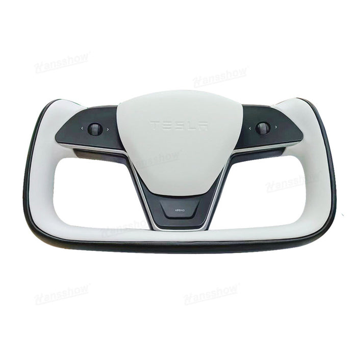 Model 3/Y Yoke Style Steering Wheel Black/White Style For Tesla