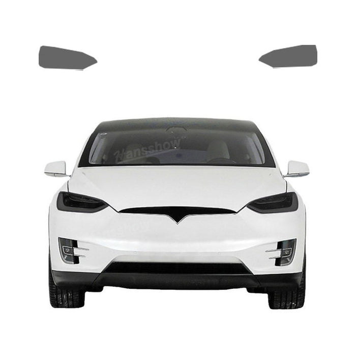 Tesla Model X Front Headlight PPF Protection Precut PPF Tint Kit Film Color-Changing (White to Purple-White to Black) | Hansshow