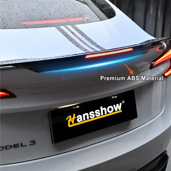 Tesla Model 3 Highland ABS Tail Spoiler Wing Rear Trunk Lip Lid With Middle Brake Light|Hansshow