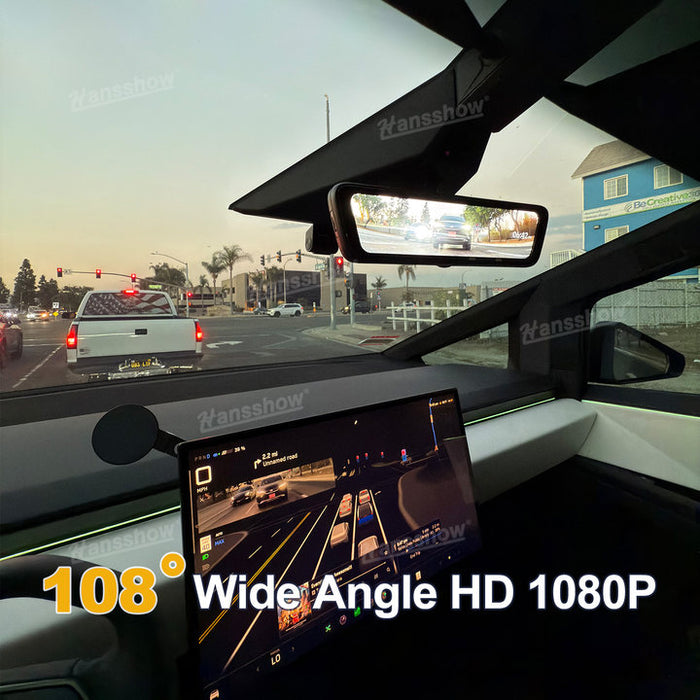 Tesla Cybertruck Media Espejo retrovisor 8,2 "Grabadora de doble canal Accesorios interiores electrónicos | Hansshow