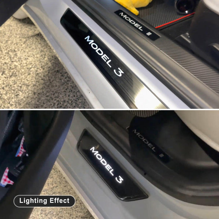 Model 3/Y LED illuminated Welcome Pedal Door Sill Protector