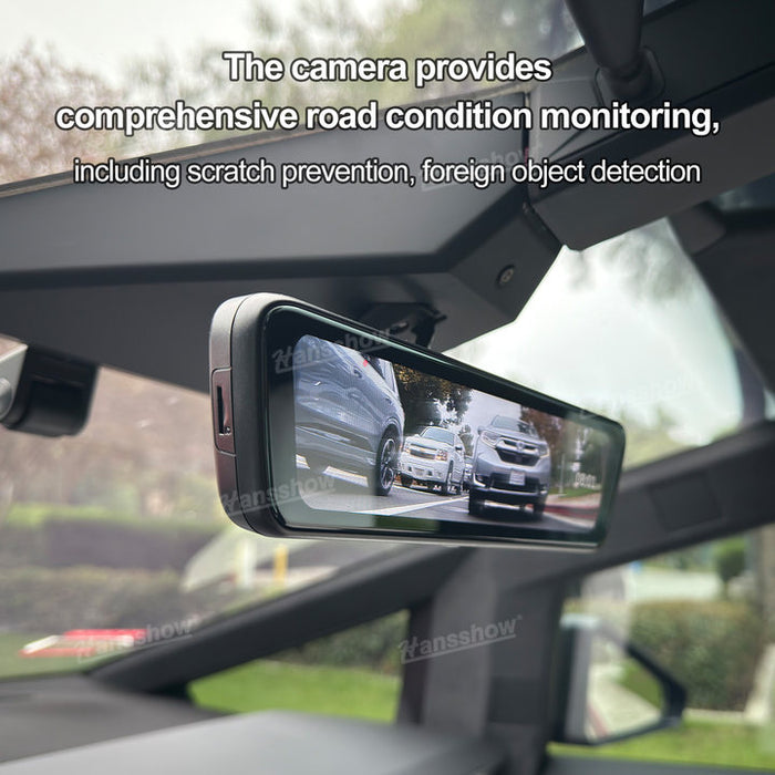 Tesla Cybertruck Media Espejo retrovisor 8,2 "Grabadora de doble canal Accesorios interiores electrónicos | Hansshow