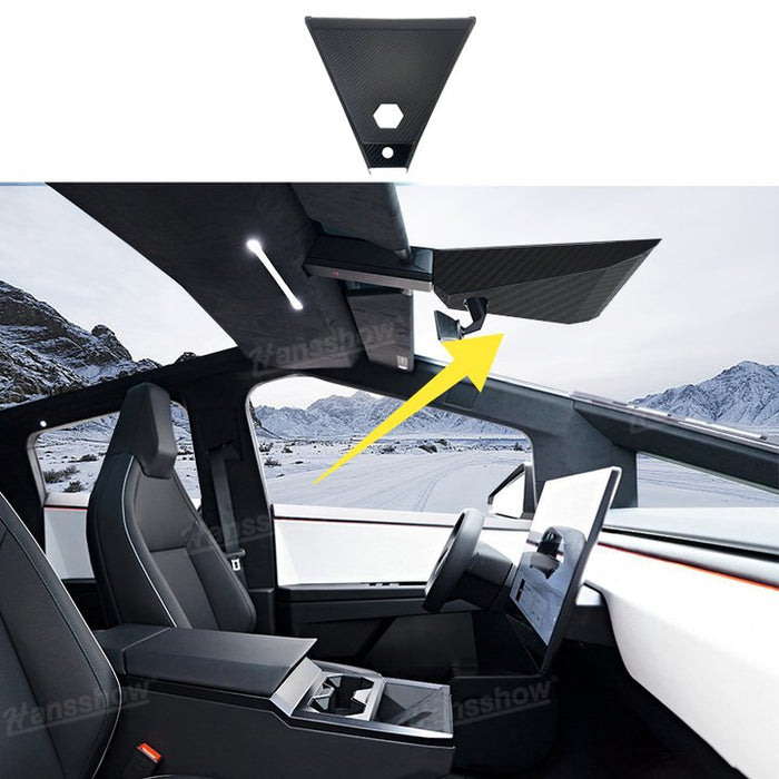 Tesla Cybertruck Real Carbon Fiber Warning Light Cover Interior Accessories | Hansshow