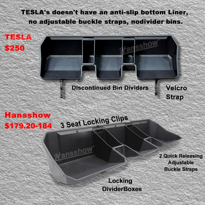 Tesla Cybertruck Underseat Storage Box Upgraded Under Seat Black Interior Accessories|Hansshow