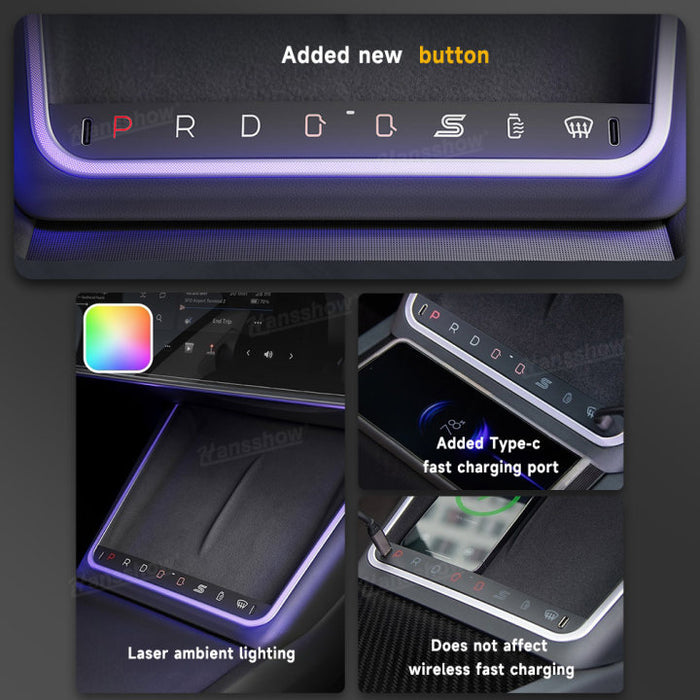 Bouton physique intelligent de la console centrale de la Tesla Model 3 Highland, touches améliorées inspirées du modèle X | Hansshow