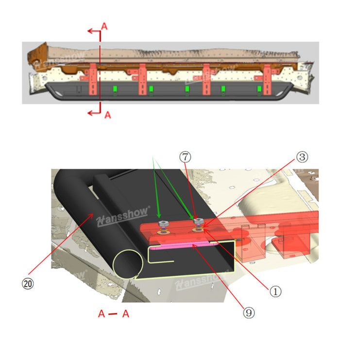 Hansshow Tesla Cybertruck Running Boards Side Steps Exterior Brackets Nerf Bars