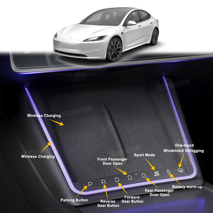 Bouton physique intelligent de la console centrale de la Tesla Model 3 Highland, touches améliorées inspirées du modèle X | Hansshow