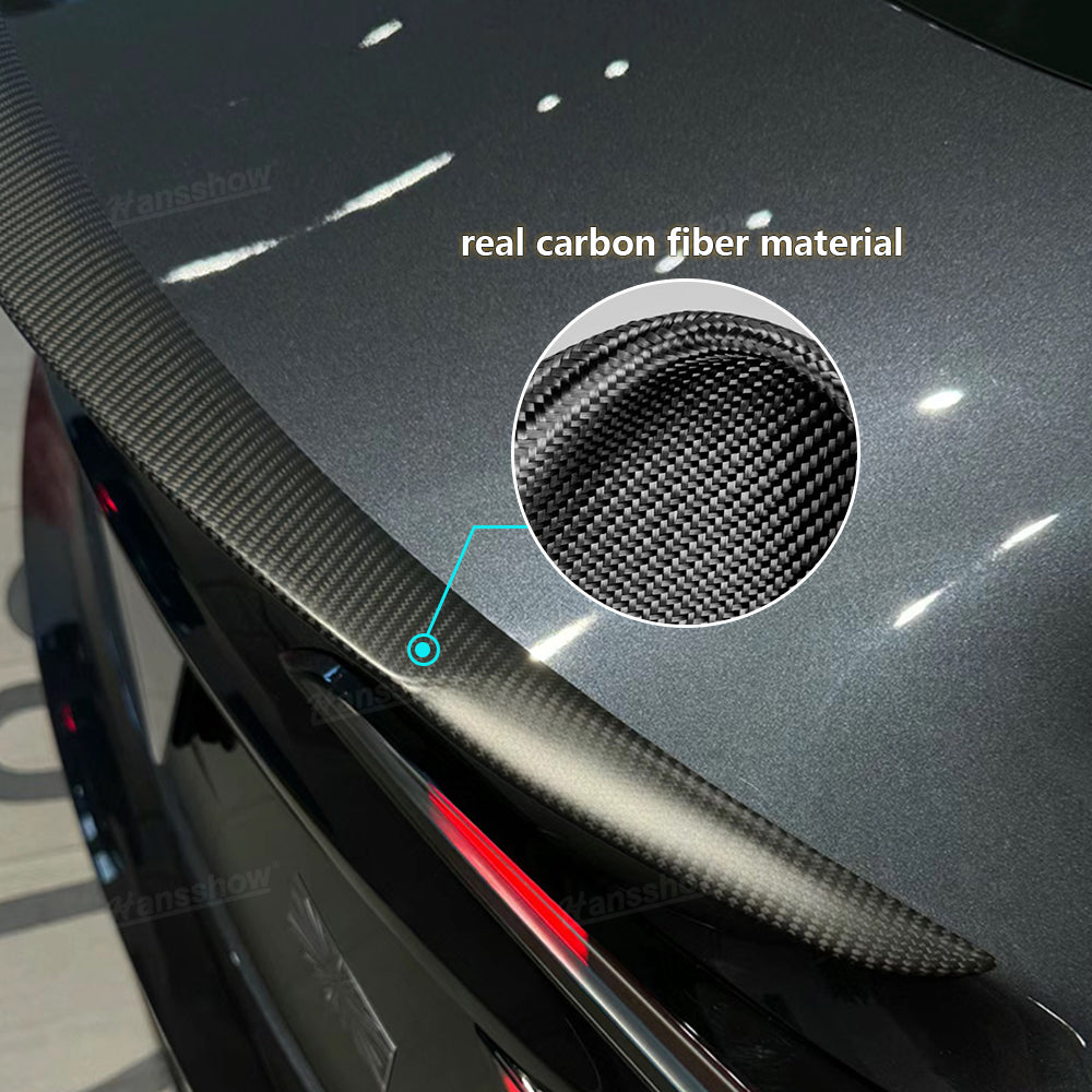 Tesla Model 3 Highland Real Carbon Fiber Tail Spoiler Wing Rear Trunk Lip Lid Inspired By Model 3 Performance|Hansshow