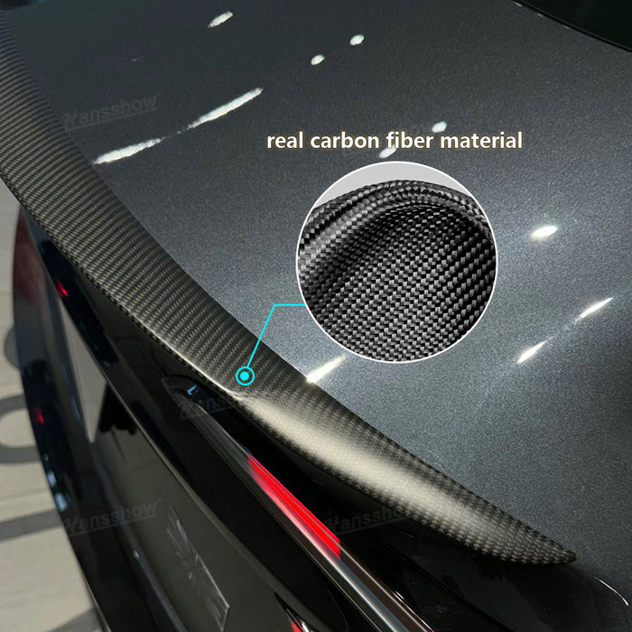 Aileron arrière en fibre de carbone véritable pour Tesla Model 3 Highland, couvercle de lèvre de coffre arrière inspiré des performances du modèle 3 | Hansshow