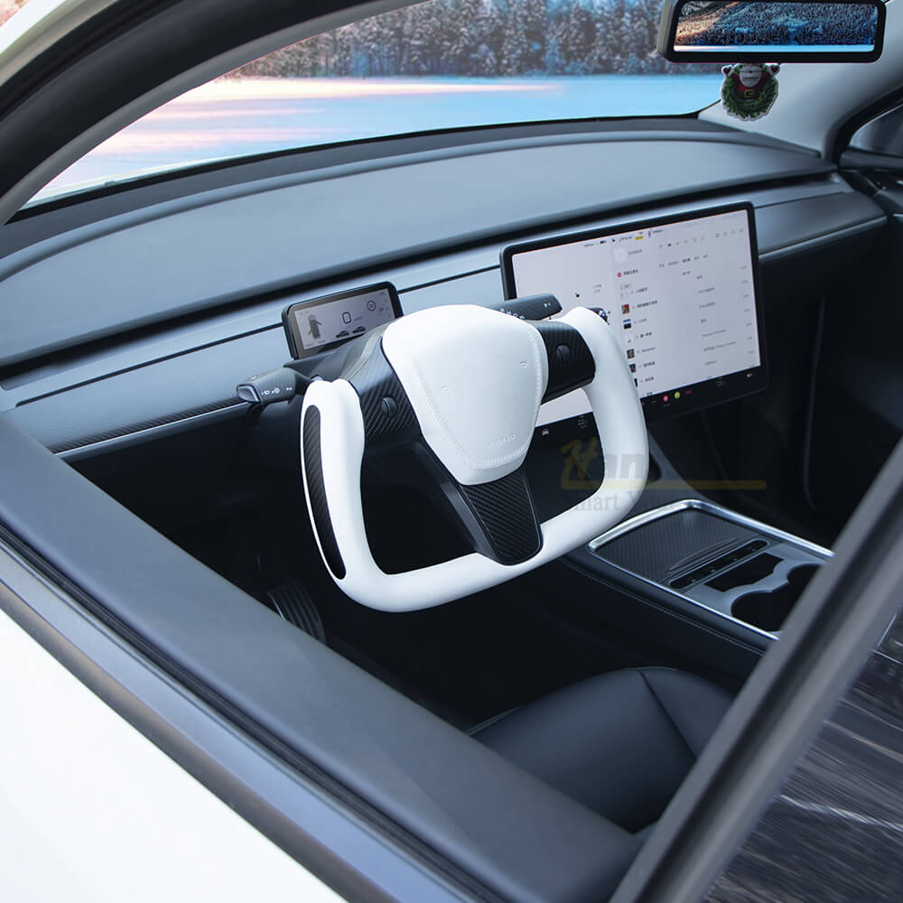 OFFT 4 Stück Auto Einstiegsleisten Schutz für Tesla, Kohlefaser