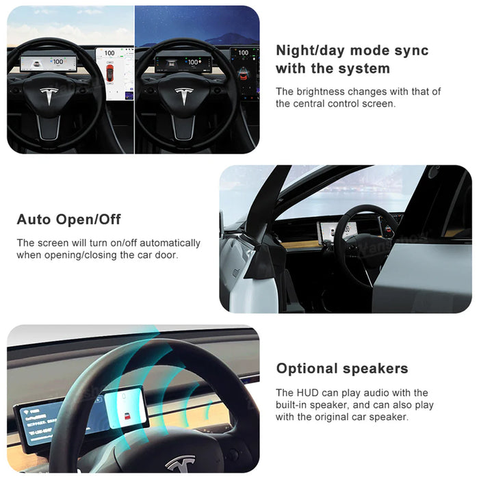 Tableau de bord avec écran tactile F888 de 8,8 pouces pour Tesla Model 3/Y et grille d'aération intégrée