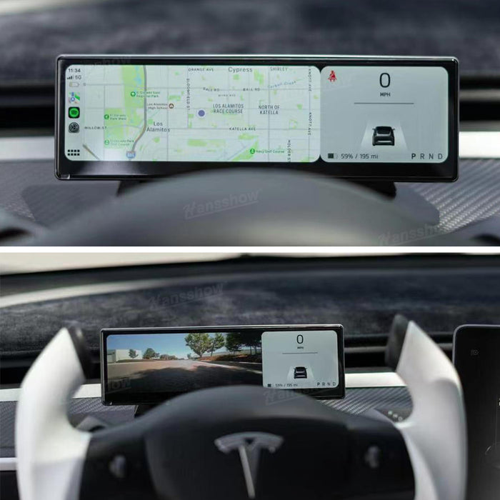 Tableau de bord à écran tactile F888 de 8,8 pouces avec grille d'aération intégrée, affichage tête haute du tableau de bord Tesla Model 3/Y | Hansshow