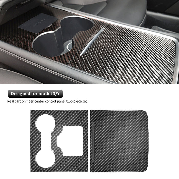 Model 3/Y Real Carbon Fiber Center Console Trim Panel Cover